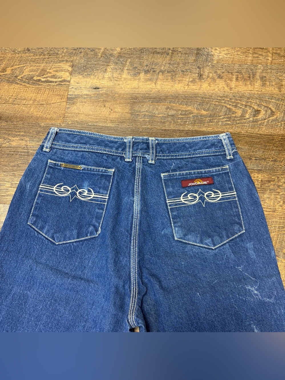 Vintage 80s Jordache Jean Women 33 (29) Pony High Waist Raw Indigo Denim Unhem - Picture 12 of 16